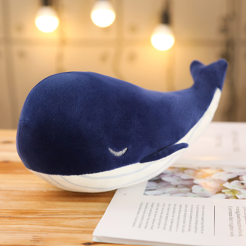 25cm dibujos animados ballena azul juguetes de peluche relleno suave encantador mar Animal muñecas lindo pez almohada para niños cumpleaños de navidad
