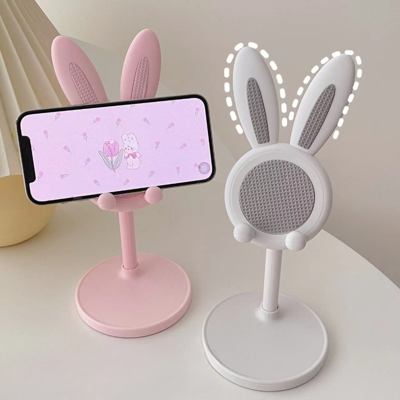 Uroczy stojak na telefon komórkowy Rabbit na biurko może podnieść i regulować akcesoria do telefonów stacjonarnych, stojak na telefon, uchwyt na telefon
