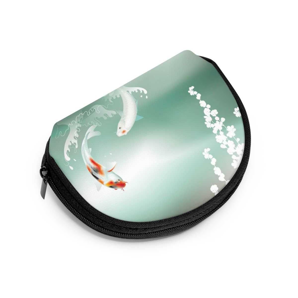 Japanska koi karpar spelar i damm klassisk stil plånbok äkta plånböcker kort handväska korthållare plånbok kvinna hög