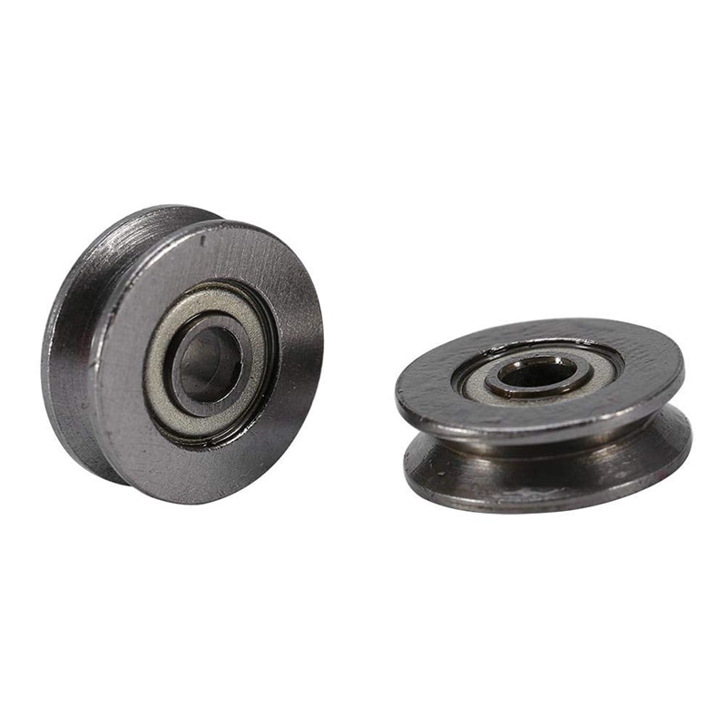 20Pcs V Groove Bearing 3X12X4mm Carbon Steel Durable V Groove Ball Bearing Pulley for Rail Track Linear Motion Systems