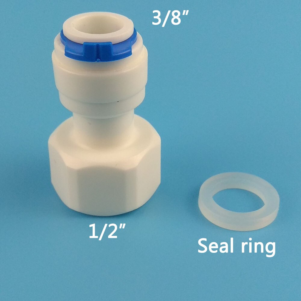 10PCS 1/2" Internal thread to 3/8" Straight connector RO Water Fitting Tune Quick Connect Reverse Osmosis White fast connecter