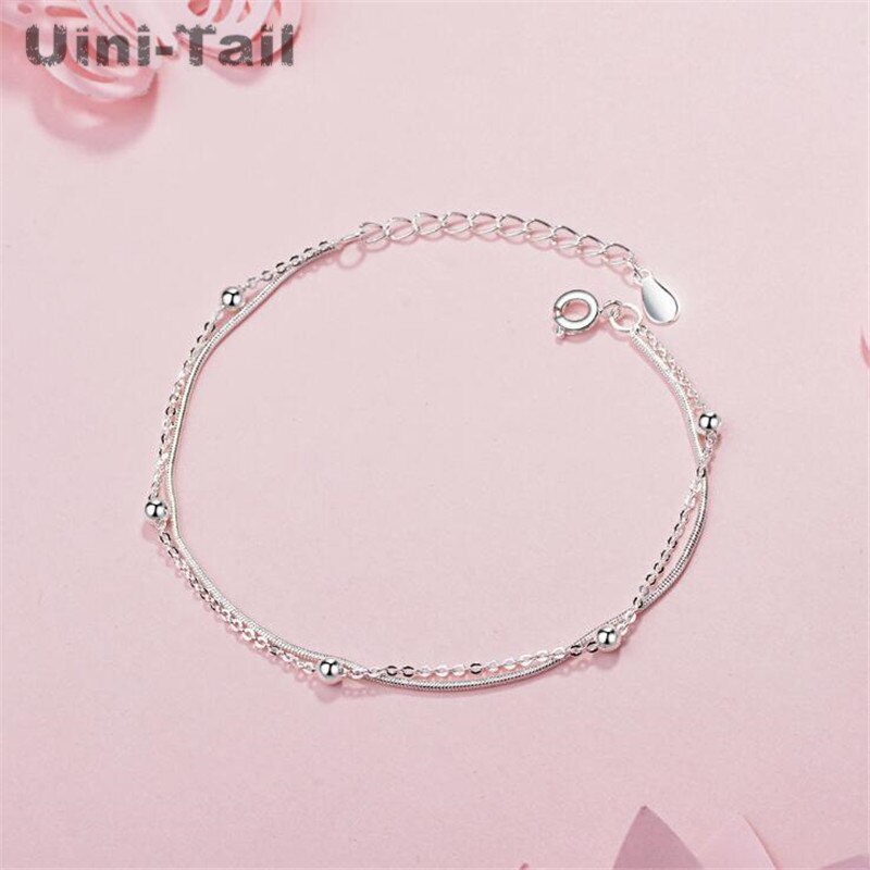 Uini-Tail 925 sterling silver snake bone chain bead bracelet retro simple fine wild temperament jewelry GN541