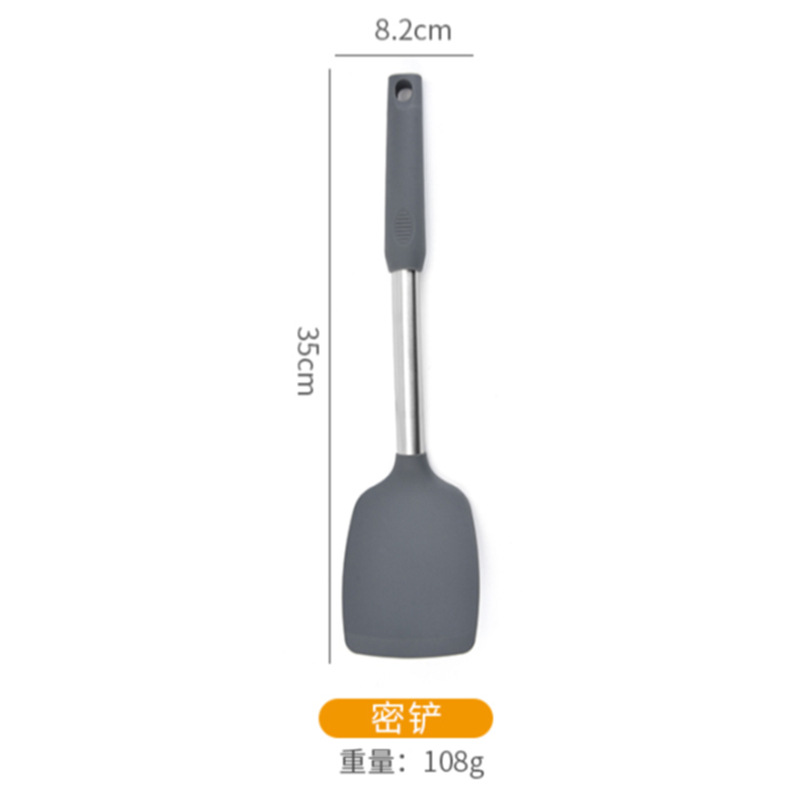 10pcs/set Stainless Silicone Kitchen Utensils Set Kitchen Cooking Spatula Non-stick Frying Spatula Pot Colander Soup Spoon: 05