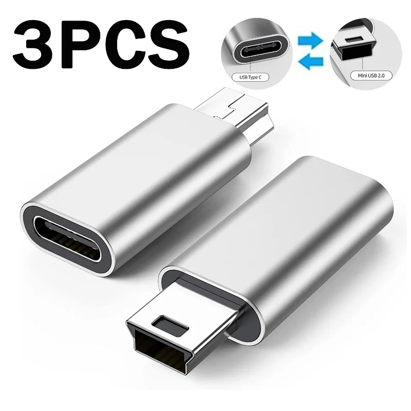 1-3 sztuki Adapter Mini USB męski na żeński typu C do smartfonów z systemem Android Tablet Złącze adaptera USB typu C na Mini USB