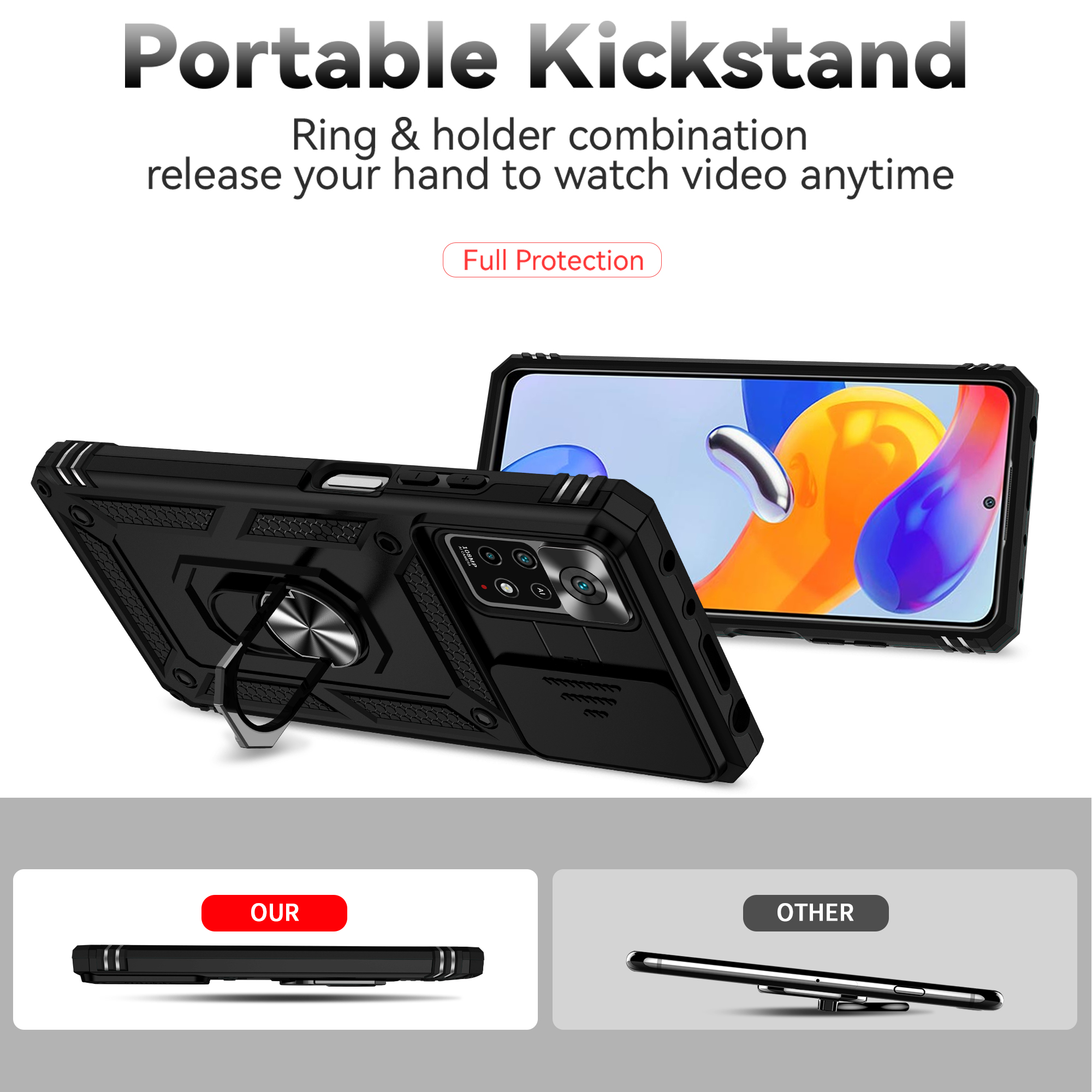 Ring Stand Cover Voor Redmi Note 11 Pro Plus Armor Anti-val Camera Bescherming Telefoon Case Voor Redmi Note 11s Note11 Pro + 5G Funda