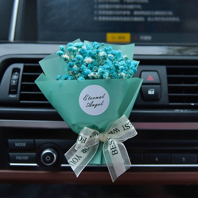 Car Air Freshener Gypsophila Dry Flower Bouquet For Car Air Vent Clip Fragrance Clip Auto Accessories Interior Perfume: BL