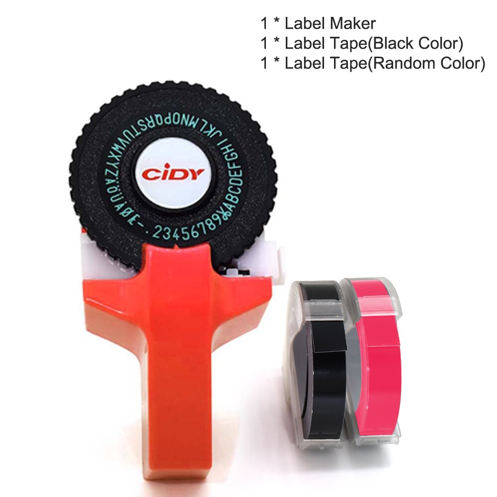 Etichettatrice manuale portatile fai da te 3D goffratura etichetta scrittore stampante macchina da scrivere con plastica PVC 9mm etichette nastri macchina per scrivere: rosso