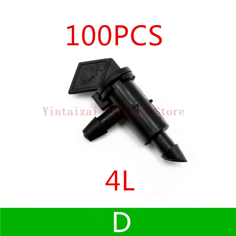 100PCS Pressure Compensating Dripper Adjustable Drippers Flag Emitters For Greenhouse Watering Drip Irrigation Fittings: D   100pcs