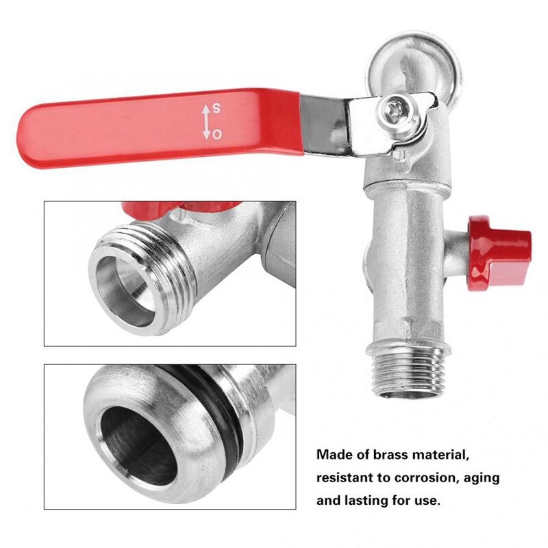 Double vanne 90 degrés robinet d'eau 1/2 pouces laiton robinet maison extérieur jardin outil