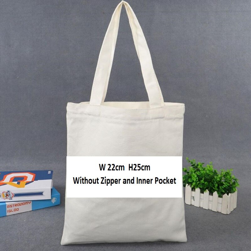 Katoenen tassen grote opvouwbare tas unisex blanco diy originele eco opvouwbare katoenen tassen canvas tas dames handtas