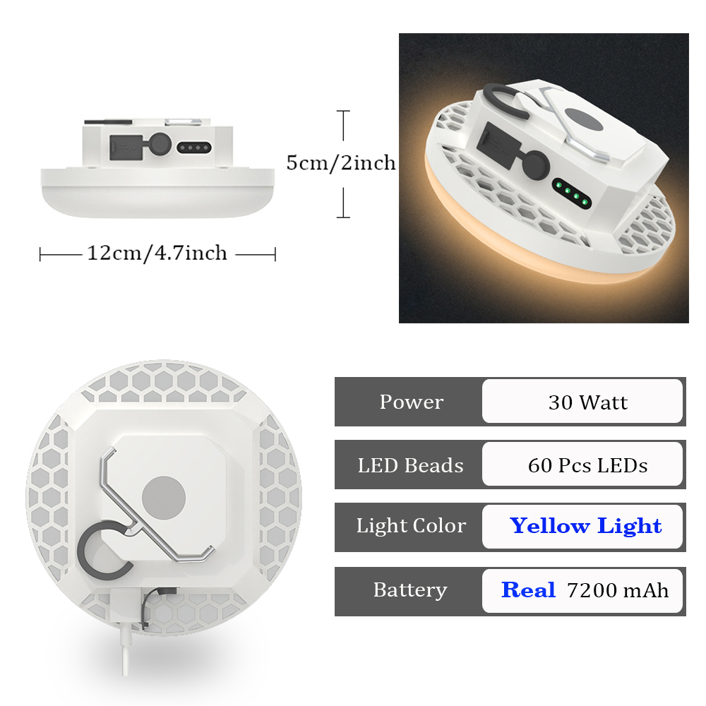 Lanterna de acampamento portátil recarregável luz forte lâmpada acampamento lâmpada led emergência alta potência tenda iluminação lanterna equipamentos: 15w