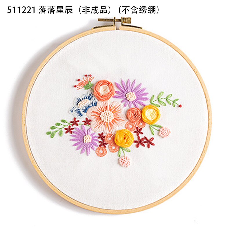 Gör-det-själv broderi kit blombukett mönster hantverk korsstygn material paket set dekor broderi båge sytillbehör: 511221