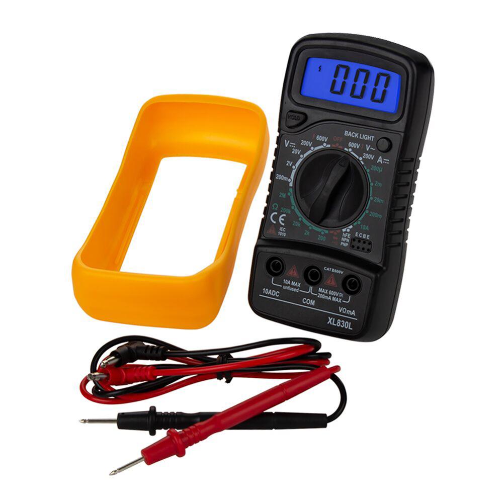 XL830L DT830B High Safety AC/DC Multimeter LCD Digital Volt Amp Ohm Tester Meter Voltmeter Ammeter Overload Protect With Probe: XL830L Yellow