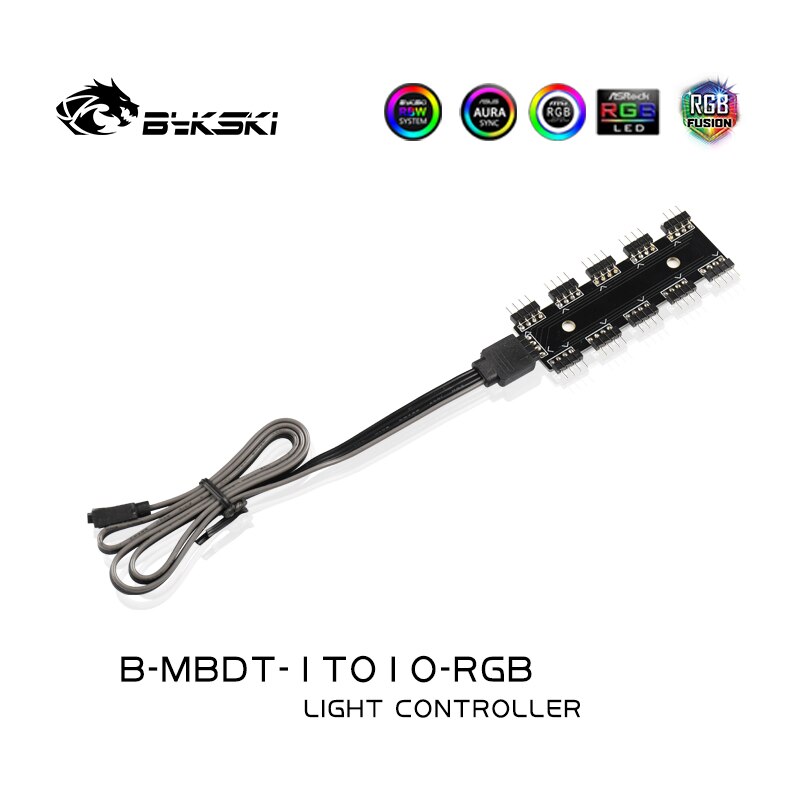 Bykski RGB /A-RGB Hub / RGB header extend 1 to 10 / For 4pin 12v RGB /3PIN 5V LED strip / RGB adapter