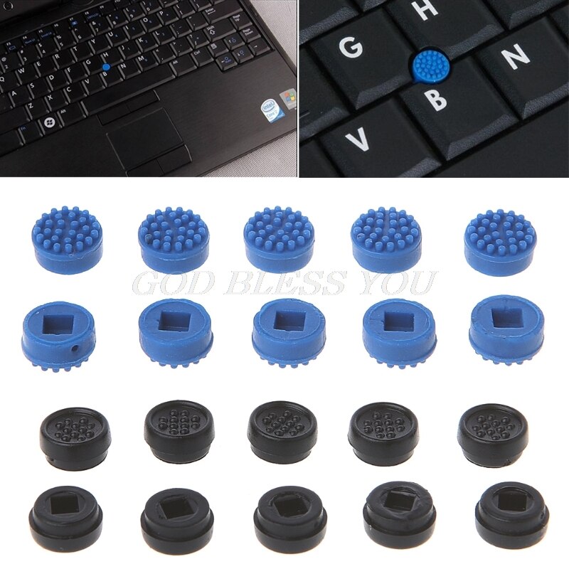10Pcs Trackpoint Pointer Muis Stok Punt Cap Voor Dell Laptop Toetsenbord Zwart/Blauw Kleur