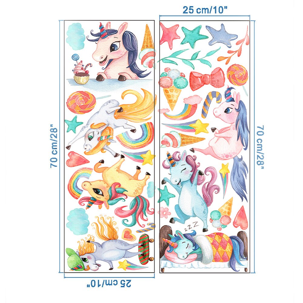 Diy Gouden Eenhoorn Muursticker Voor Kinderkamer Cartoon Decoratieve Sticker Ster Eenhoorn Sticker Verwijderbare Achtergrond Muur Decor: KSD8808-30x900CM