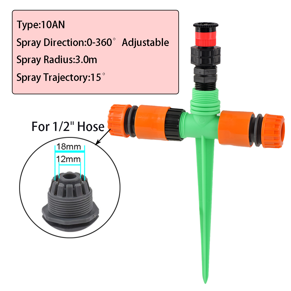 Tuinsproeier 0-360 ° Rotatie Irrigatie Bewateringssysteem Automatische Landbouw Gazon Boerderij Kas Plant Met Plastic Houder: Lavendel