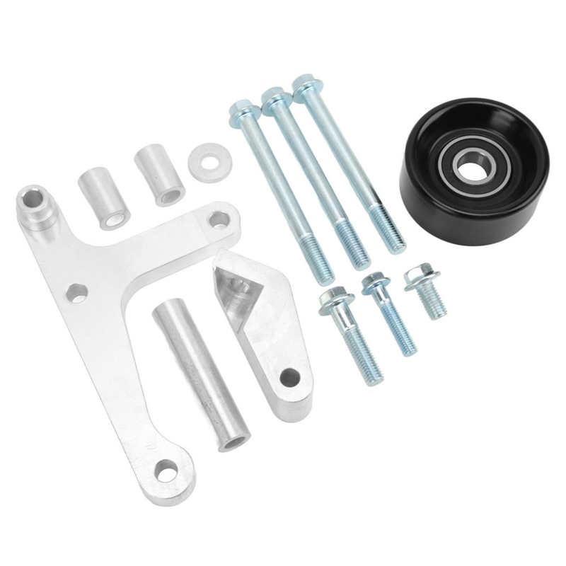 Kit de montaje de alternador, soporte de alternador de montaje bajo con polea para camión, bien equipado