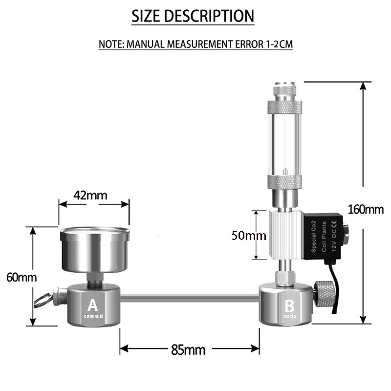 Zrdr Aquarium Diy CO2 Generator Systeem Kit CO2 Generator, Bubble Counter Diffuser Met Magneetventiel, voor/Aquatische Plantengroei