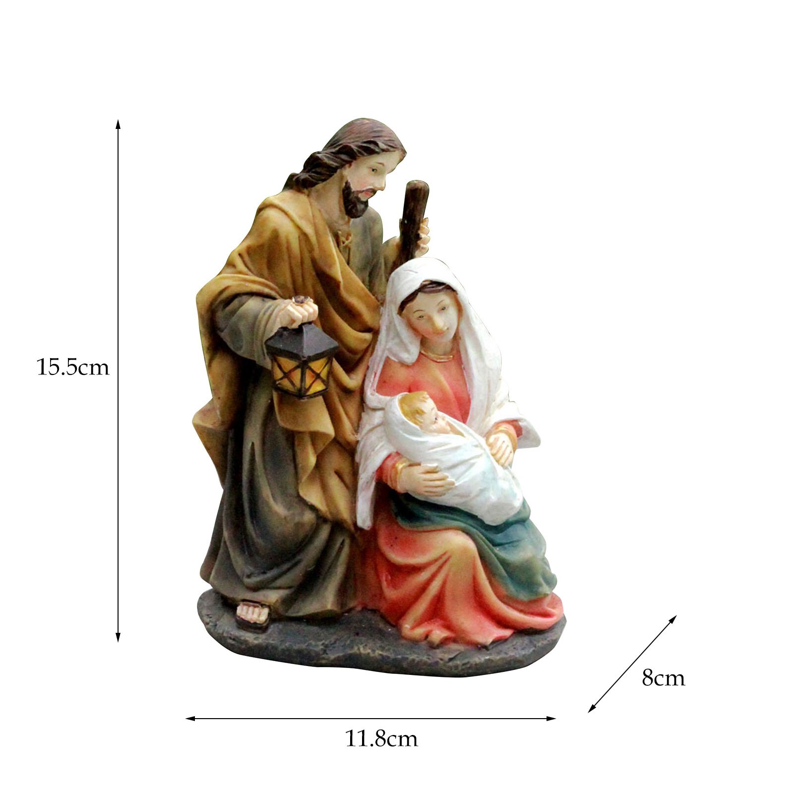 Kerststal Standbeeld Scène Set Baby Jesus Kribbe Kerst Crib Beeldjes