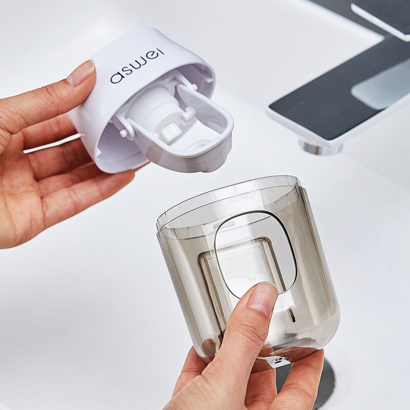 Automatic Toothpaste Squeeze Artifact Toothbrush Rack Wall Hanging Household Children No Punch Bathroom Accessories