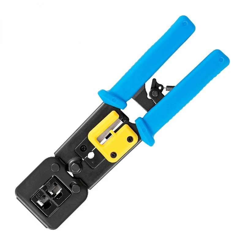 Rj45 krimptang met doorvoeropening voor cat 5 cat 5e cat 6 krimptang voor  rj45/rj12 normale en einddoorvoerconnectoren: Blauw