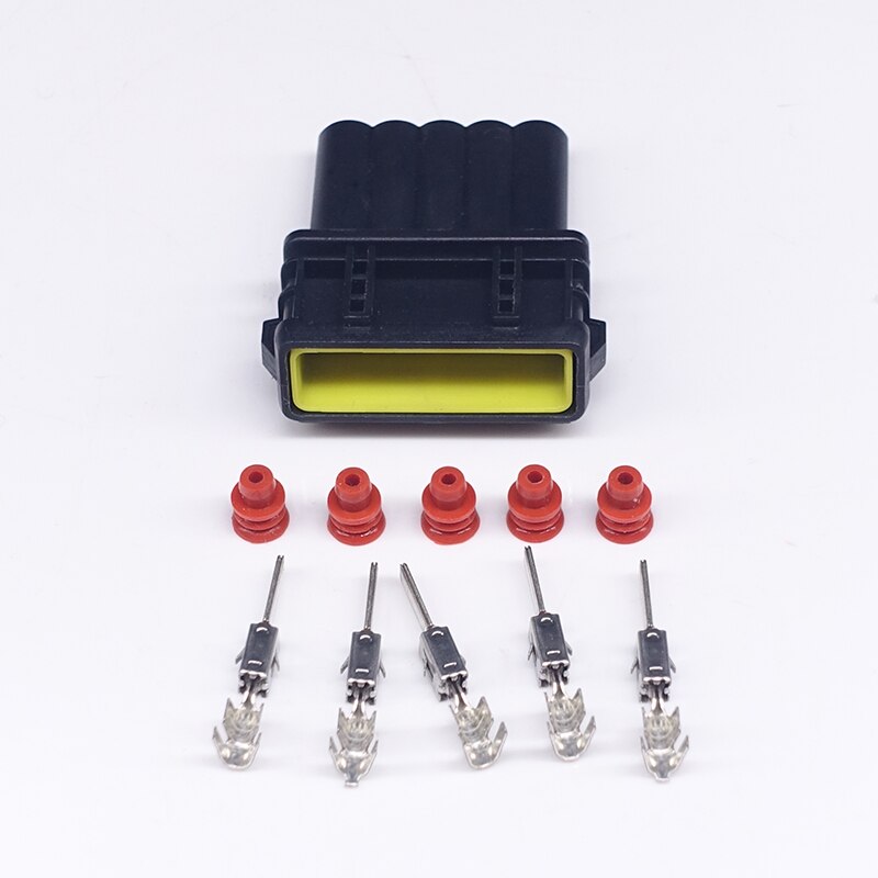 5 Sets 5 Pin Junior Power Timer JPT AMP Female Sealed Automotive Connector 282193-1: 5 set male