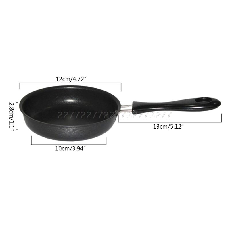Mini kogepande non-stick jern stegepande belægning bærbare stegte æg med langt håndtag til morgenmad  n24