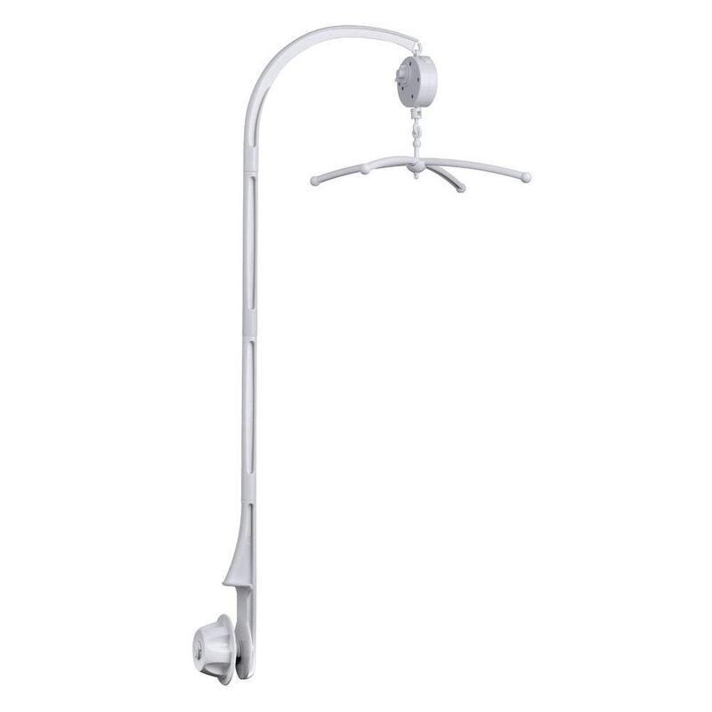 Rotating Baby Bed Bell Bracket Adjustable White Baby Bell Holder Interactive Box Crib Mobile Toy Bracket+wind-up Bed Music B7S5: Default Title