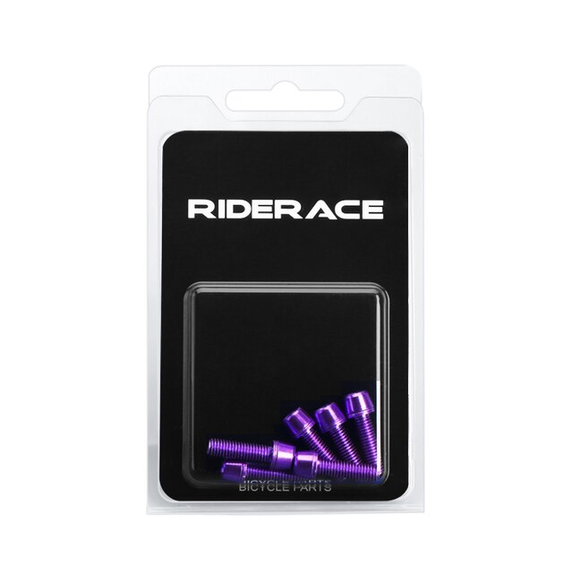 Fahrrad lenker schrauben m5 18mm 6 teile/satz titan plattiert bunt edelstahl für mtb road bike stiel riser schrauben schrauben: Lila
