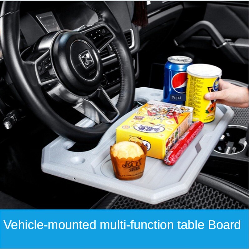 Car Laptop Desk Car with Multifunctional Chair Back Dining Table Steering Wheel Desk Auto Steering Wheel Tray Drink Holder