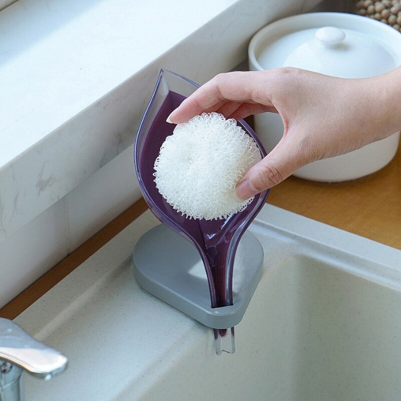 Jabonera con forma de hoja para baño, soporte antideslizante para drenaje de jabón, contenedor de placas, estante de secado de almacenamiento, suministros para Baño