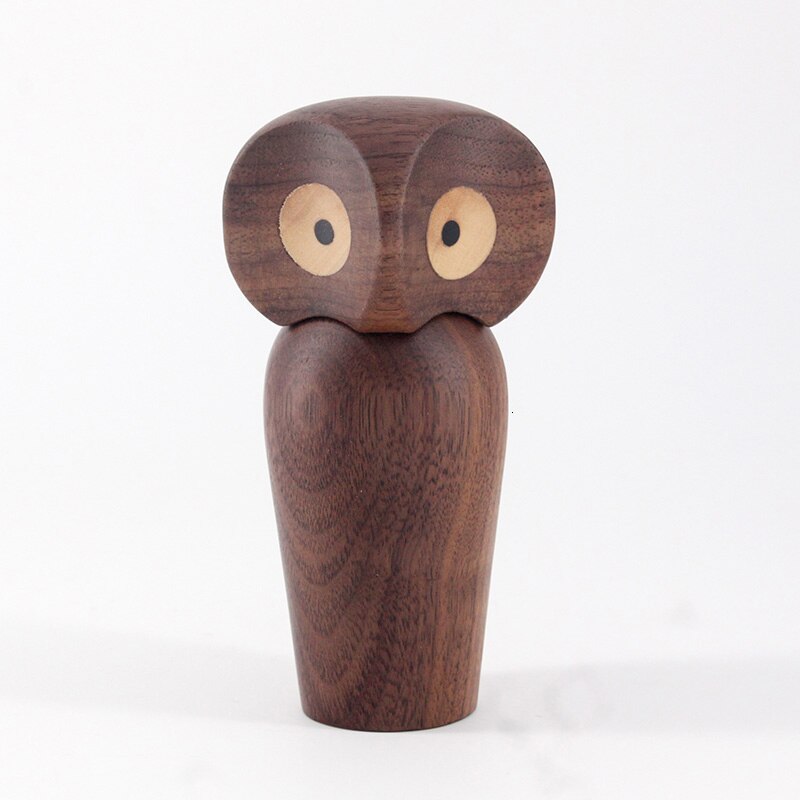 Nordic Wood Owl Doll Home Decoration Wood: Default Title