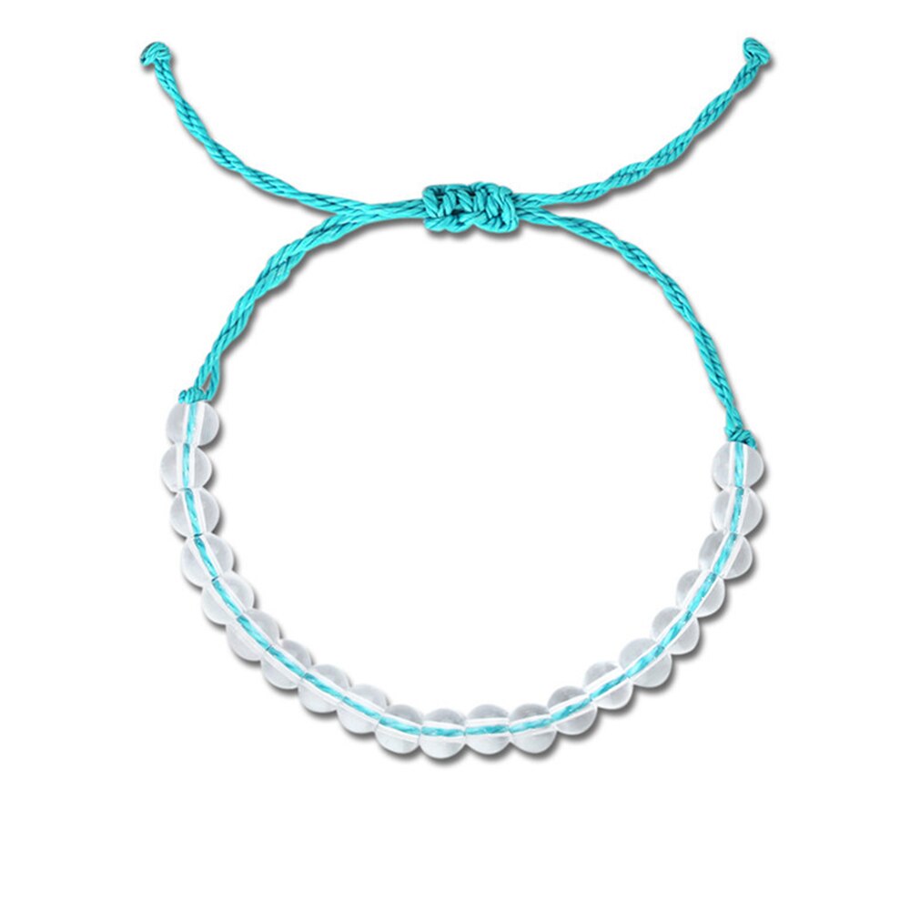 Bohemian Marine Style Bead Armband Transparante String Glas Marine Bescherming Sieraden Verstelbare Armband Voor Mannen En Vrouwen: sky blue