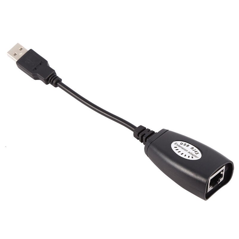 1 Set Black USB to RJ45 Extension Cable USB Type A Male RJ45 Female Cable LAN Adapter Extender Cat5e/6 Network Cables