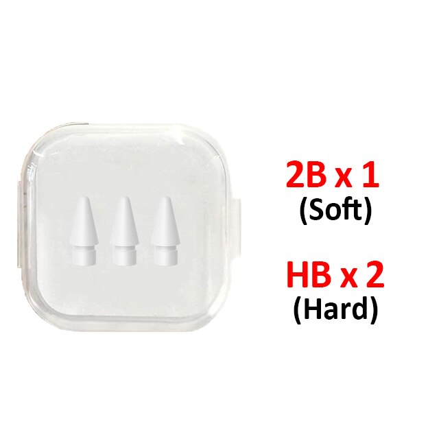 Uogic 3PCS Pencil Tips for Apple Pencil 1st/2nd Generation 2B/HB Both Soft and Hard Tip For Apple Pencil 1 2 iPad Stylus Nib: 2B x 1 HB x 2