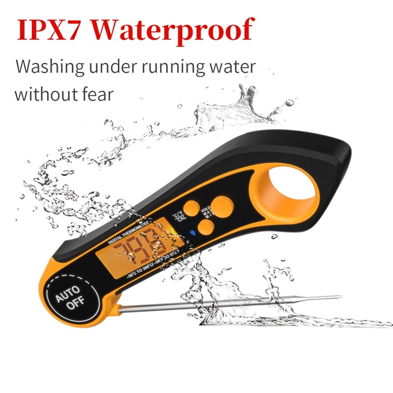 Food Thermometer Digital Instant Read Meat and Cooking Tool Kitchen Steak Deep Fry BBQ Smoker Foldable Temperature Gauge