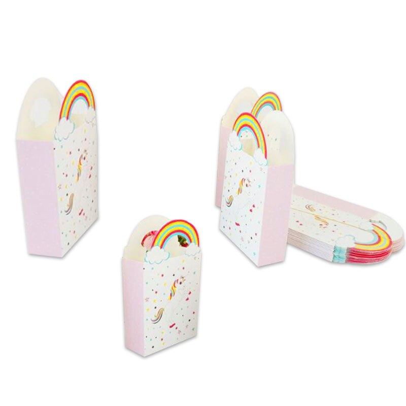 10pcs Kraft Paper Unicorn candy box Bags Sweets Candy Packing Pouches wedding baby kid birthday party decor Wrapping Supply