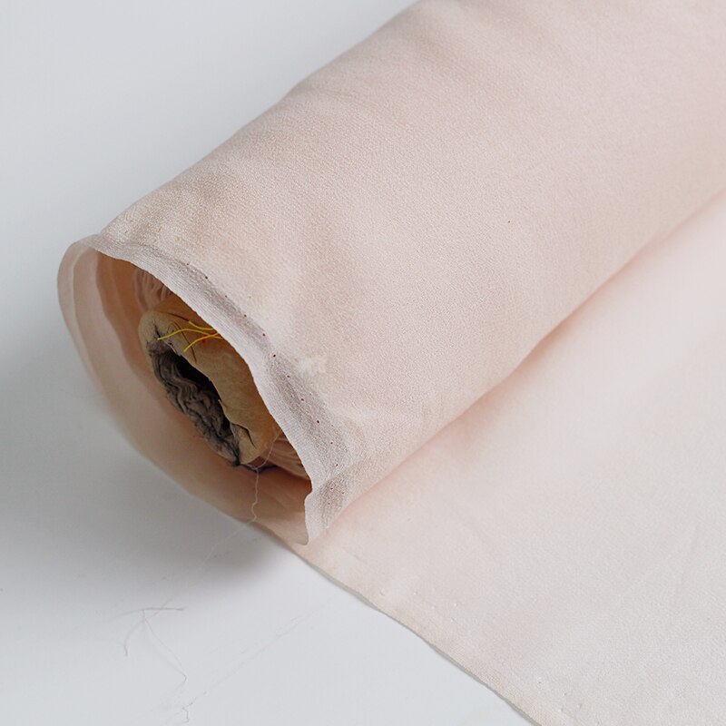 Tela de seda de morera tejido de seda rosa de 8mm, Georgette, 114cm, 44 "de ancho, 1 metro: Default Title