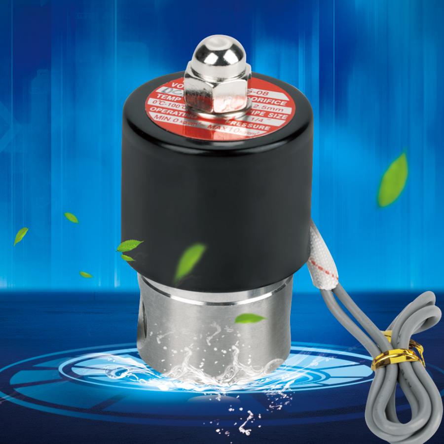 Ventil 304 rustfritt stål  dc 12v /4 elektrisk magnetventil n/c vanlig type ventil til vann luft olje gassoverføringe