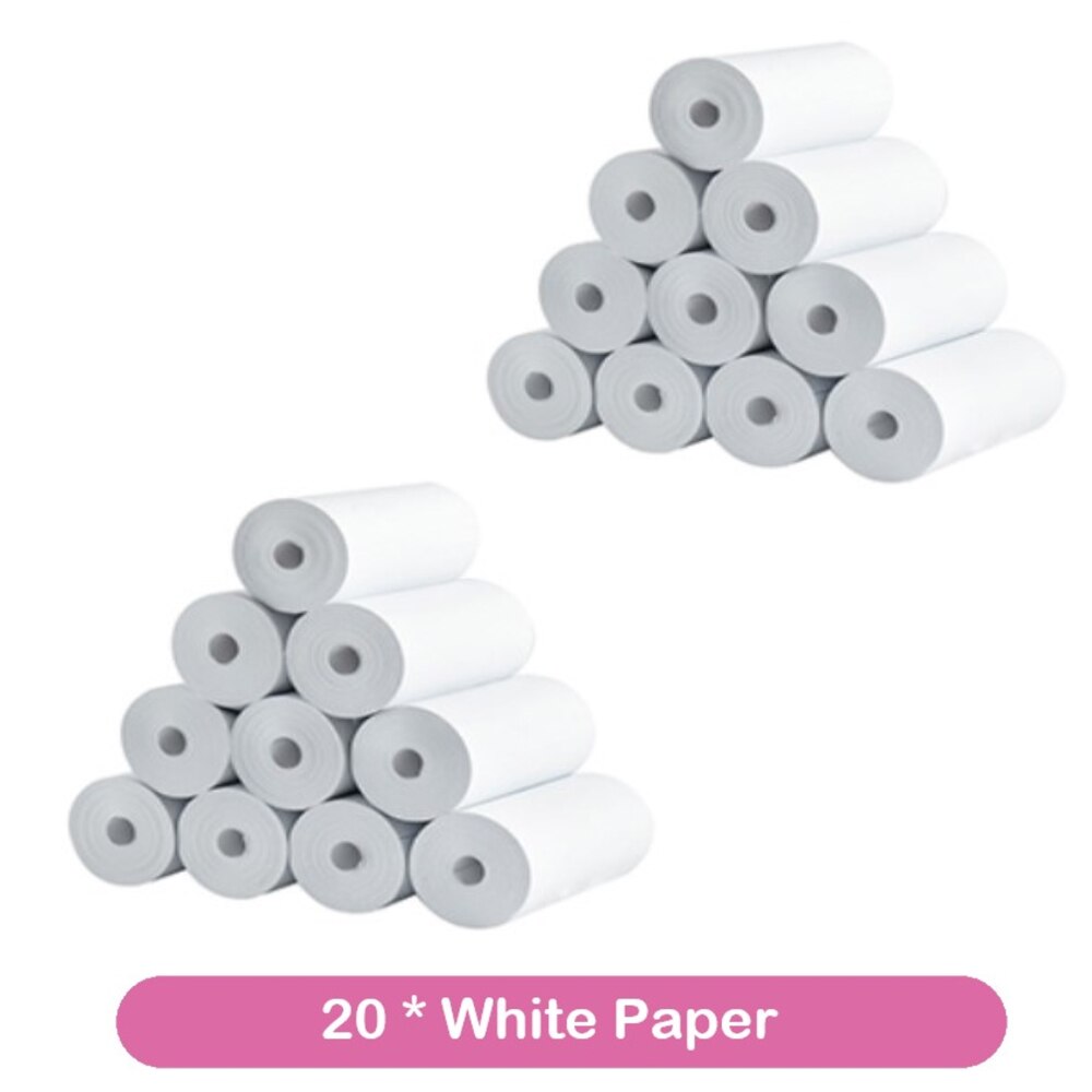 Portable Thermal Printer BT 203dpi Photo Label Memo Wrong Question Printing Mini Bluetooth Thermal Printing for iPhone Android: 20 Rolls Paper