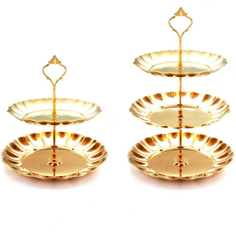 Tier Stainless Steel Cake Stand Afternoon Tea Wedding Plates Party Tableware Bakeware Cake Shop Three Layer Cake Rack ZM915