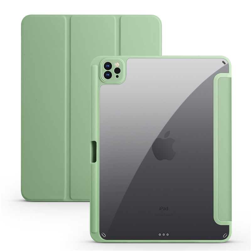 Para iPad Air 13 2025 Funda con portalápices cubierta dura trasera transparente acrílica triple para Coque iPad Air 13 2024 2025 M3 M2 Funda: Azul