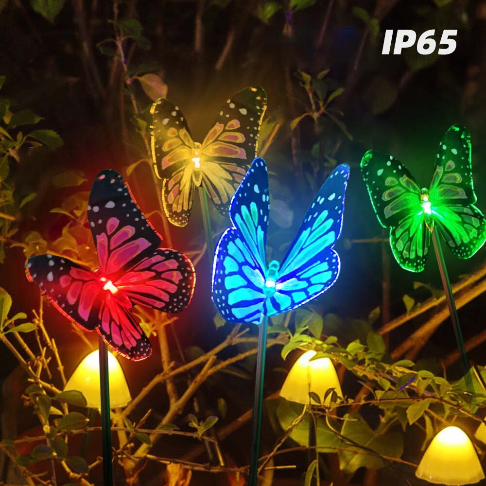 Solar Tuin Licht Kleurrijke Vlinder Verlichting Waterdichte Led Licht Outdoor Tuin Decoratie Voor Yard Gazon Lamp Patio Pathway