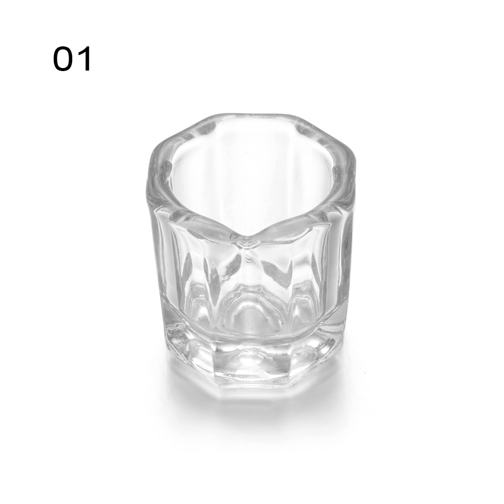 1PC Multi-styles Nail Crystal Bowl Cup Glass Dappen Dish Arcylic Powder Holder Container Nail Art Manicure Salon Nail Tool: 1