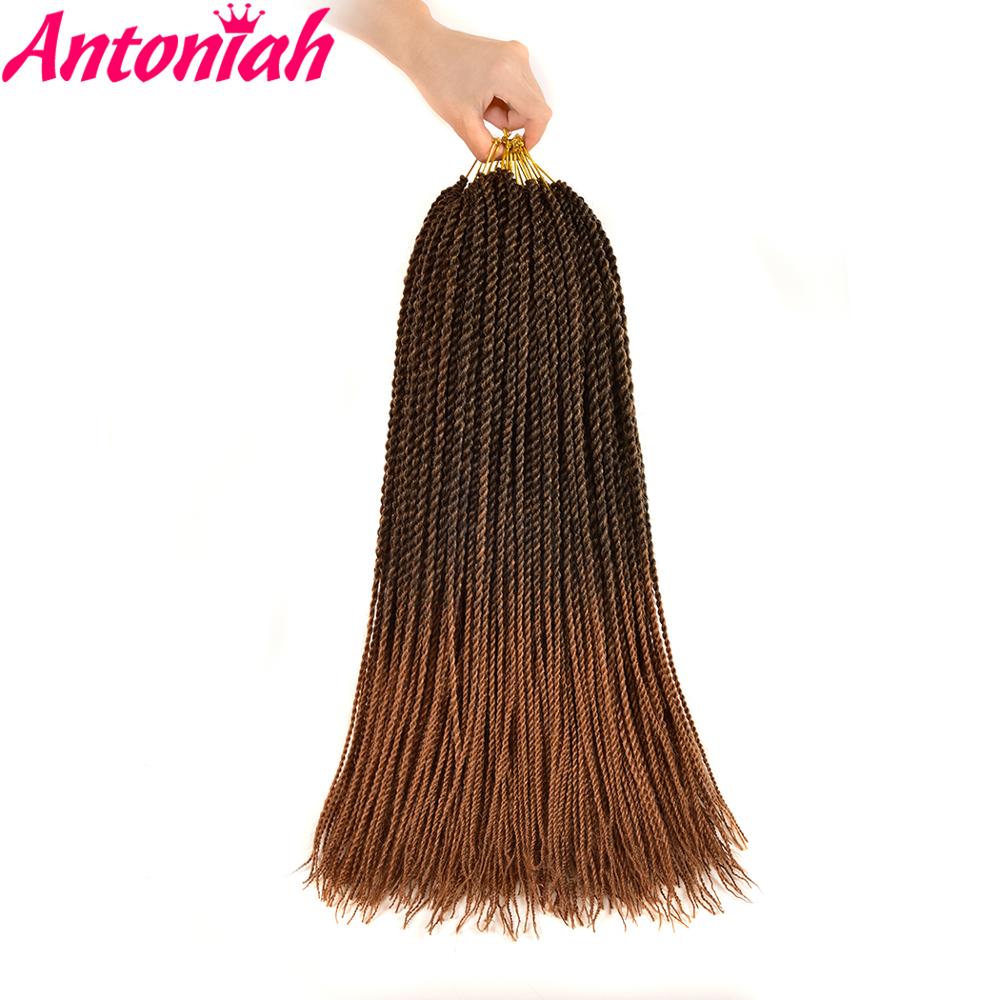 ANTONIAH Senegalese Twist Ombre Hair High Temperature Synthetic Braiding Hair Extensions small Senegalese Twist Crochet Hair