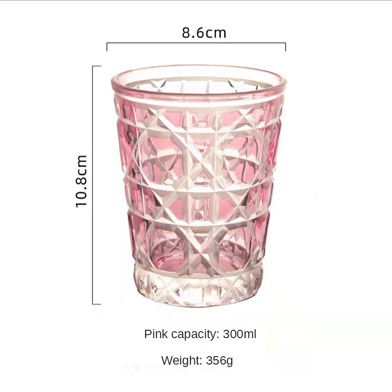 Verre à whisky cristal clair de luxe, tasse à vin, européen , treillis gravé, verre à bière, Bar, verres à boissons: pink