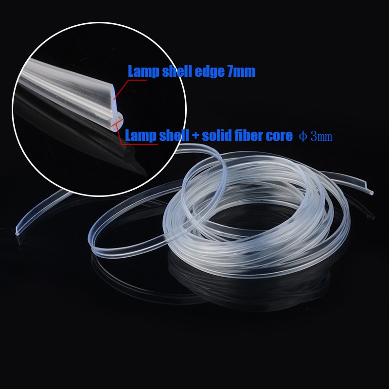 3mm Fiber Optic Neon Wire Extended Strip Invisible Light Guide Accessories For Car Interior Ambient lighting Equipment
