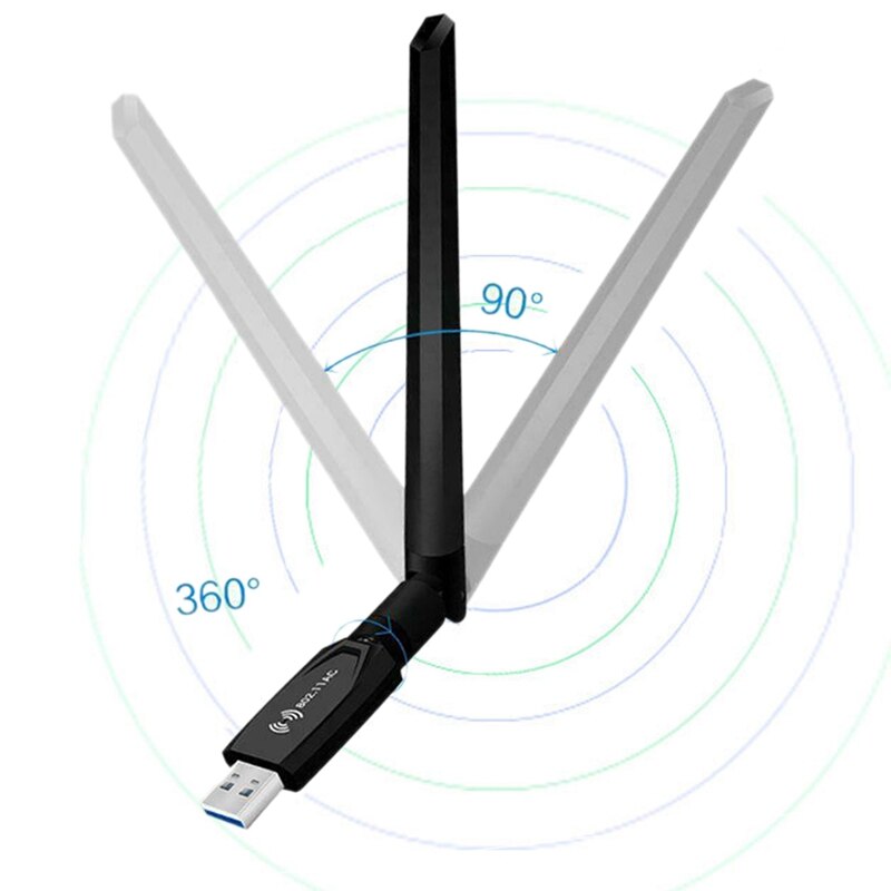 1200Mbps Wifi Adapter 2.4G/5G USB 3.0 Dual Band Wireless Network Card for PC