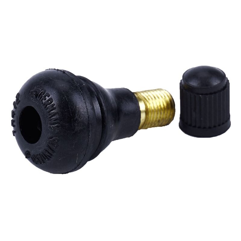 Snap-In Short Black Rubber Valve Stem (TR412) 8-Pack for Tubeless 11.5mm Rim Holes on Standard Vehicle Tires,black